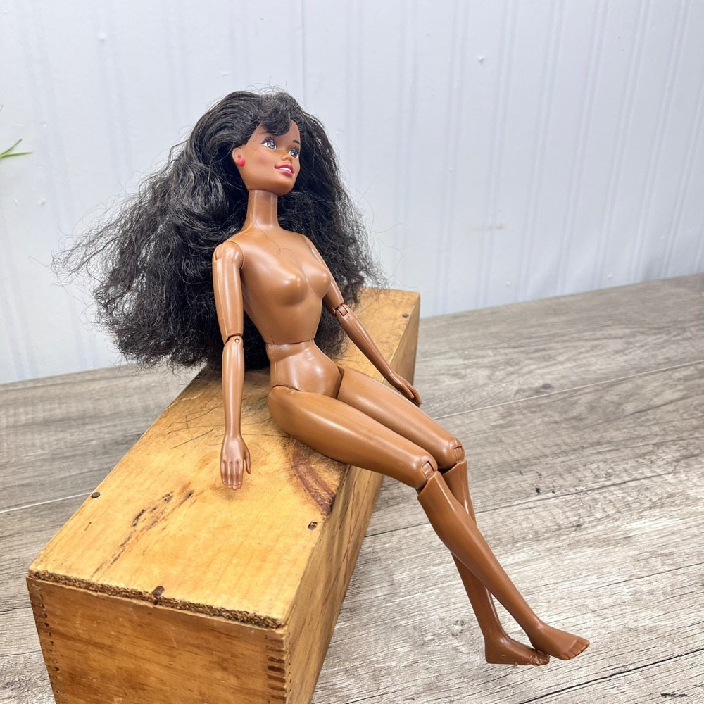 Mattel Barbie Black articulated Nude Long Hair 90s gymnast barbie